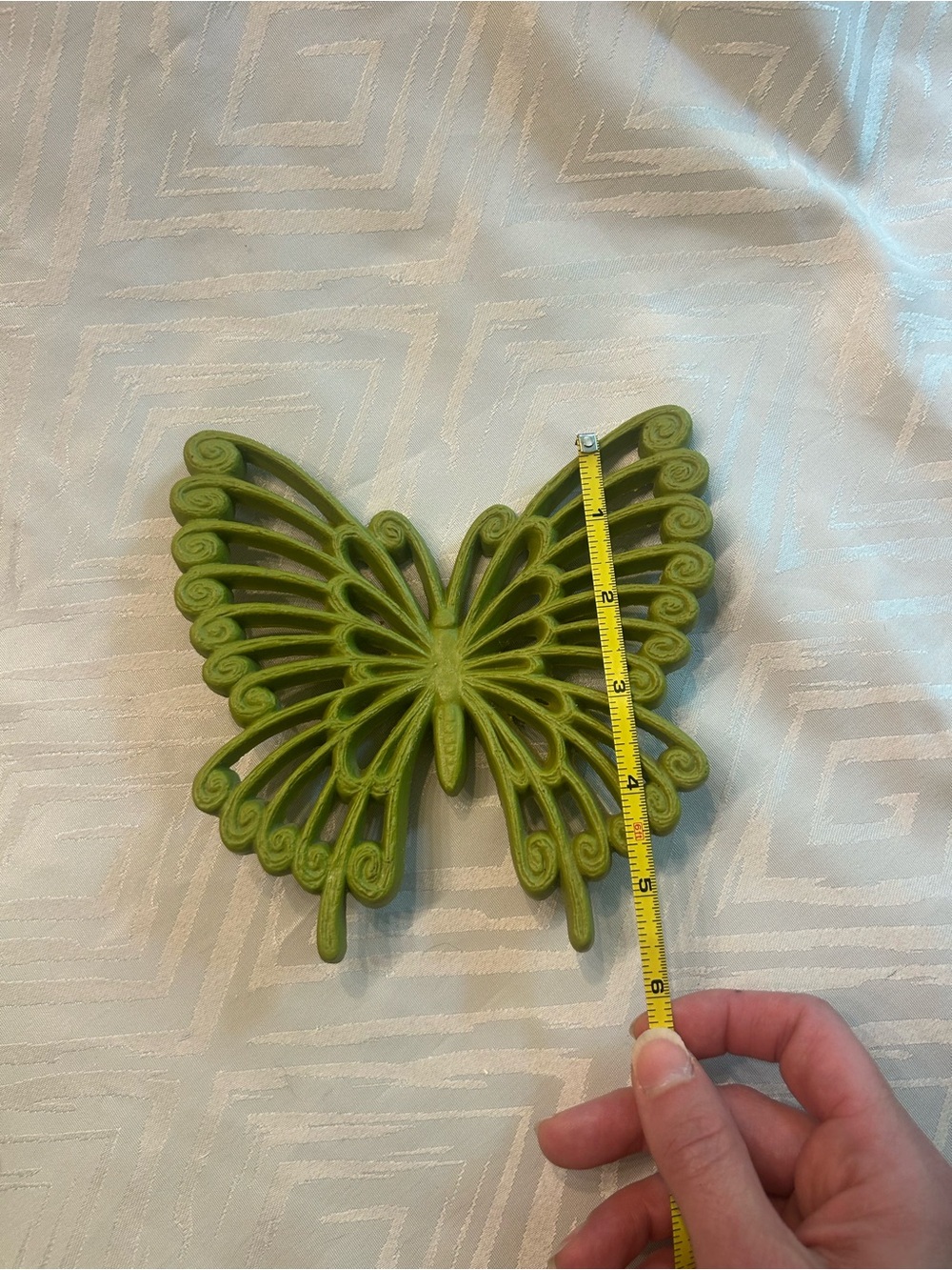 Vintage Olive Green Burwood Butterflies - Picture 3 of 5